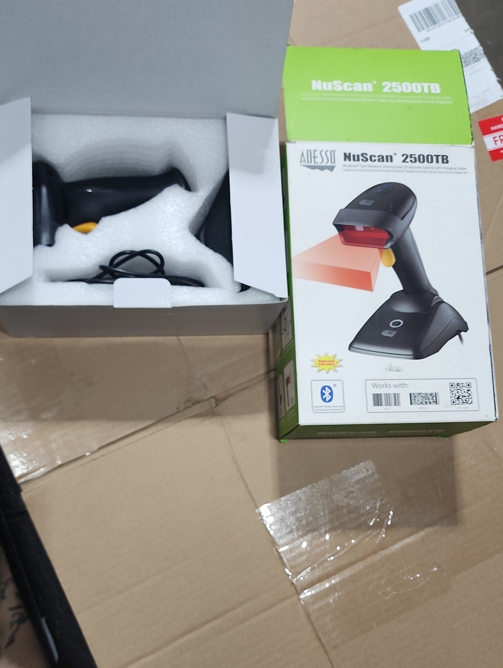 NuScan 2500TB Black Wireless Barcode Scanner